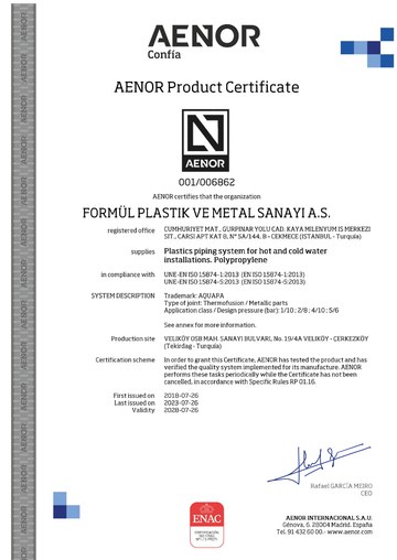 AQUAPA AENOR Fittings